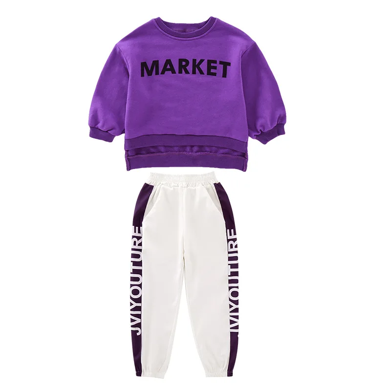 

New Spring Autumn Baby Girls Suit Sweatshirts + Pants 2pcs Kids Teenage Outwear Children Clothing High Quality