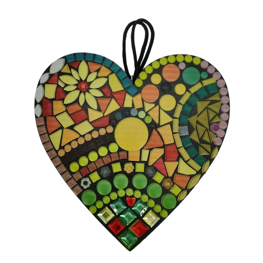 

Украшения для влюбленных, красочные украшения из смолы для влюбленных, садовые Рождественские Большие мозаичные украшения в форме сердца, ...