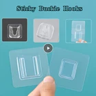 Двойная клейкая поверхность с двух сторон кухонные Настенные Крючки вешалка сильный несущей Крючки Присоски Ванная комната стеллаж для хранения Shlef держатель