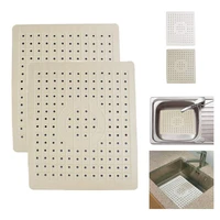 multifunctional quick drain kitchen table anti slip soft rubber sink mat drying dishes heat insulation protector bathroom home