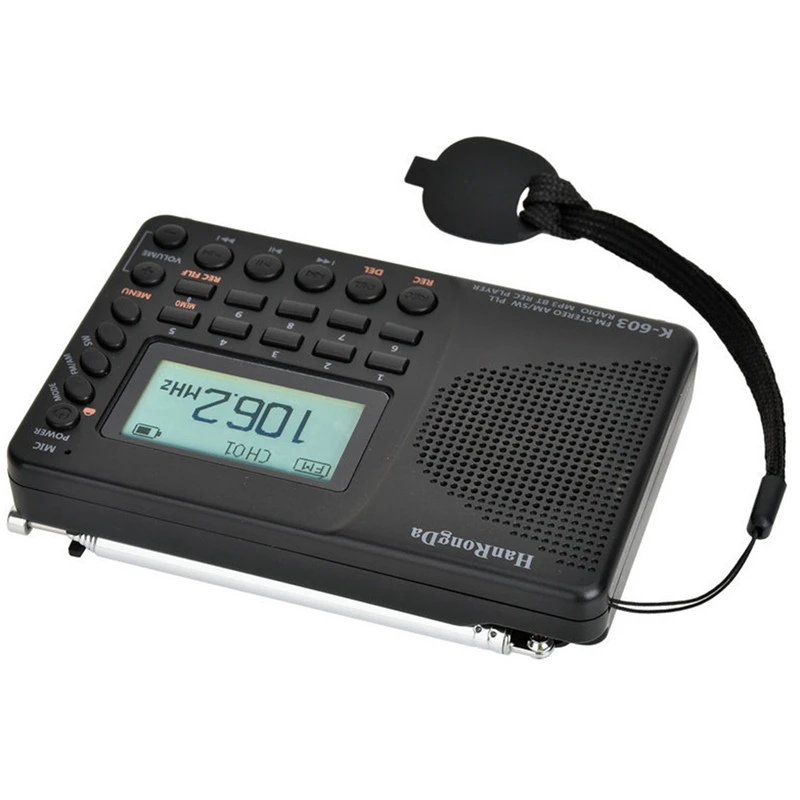 HanRongDa K-603 Полнодиапазонный радио Bluetooth FM AM SW Портативный Карманный Радио MP3