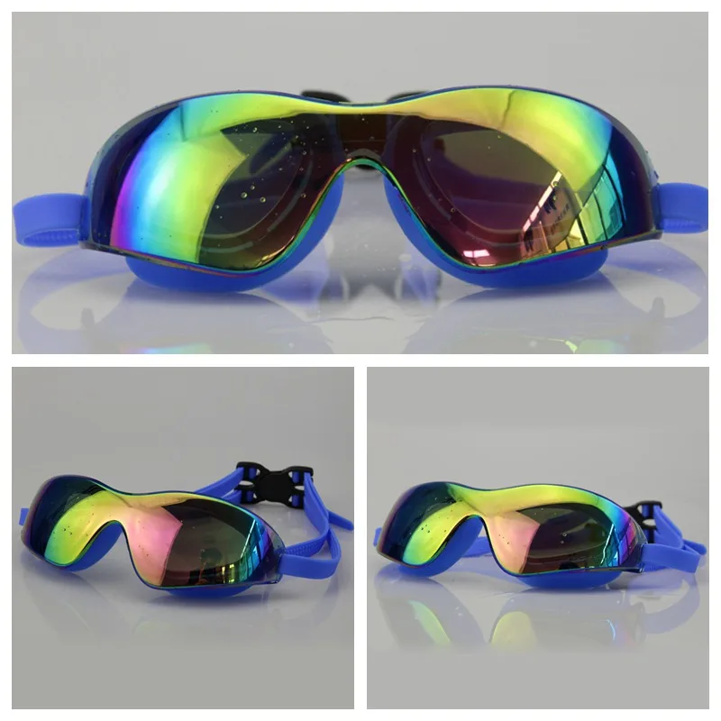 

Men Women Swim Eyewear Anti-fog Colorful Swim Big Glasses Diopter Waterproof UV Protection Unisex Swimmin gs HS