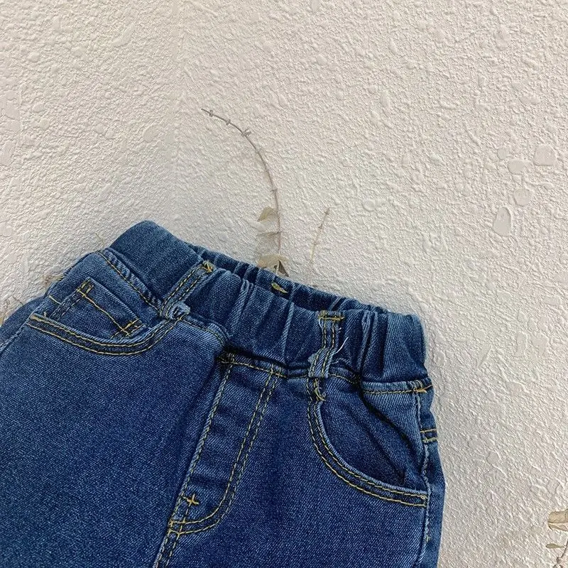 

Plus Velvet Jeans Thicken Spring Autumn Trousers Pants Warm For Girls Boys Children Kids Clothing Teenagers High Quality