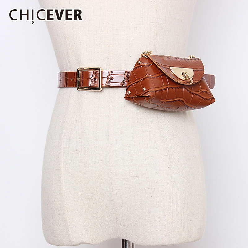 CHICEVER искусственная кожа высокая талия туника аксессуары для одежды регулируемые