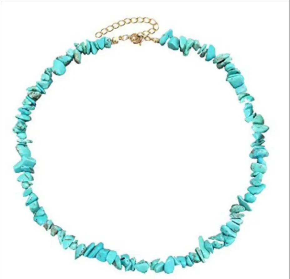 

Bohemian Necklace Blue Turquoises Coral Stone Handmade Necklaces for Women Shell Pendant Necklace Party Jewelry S2134