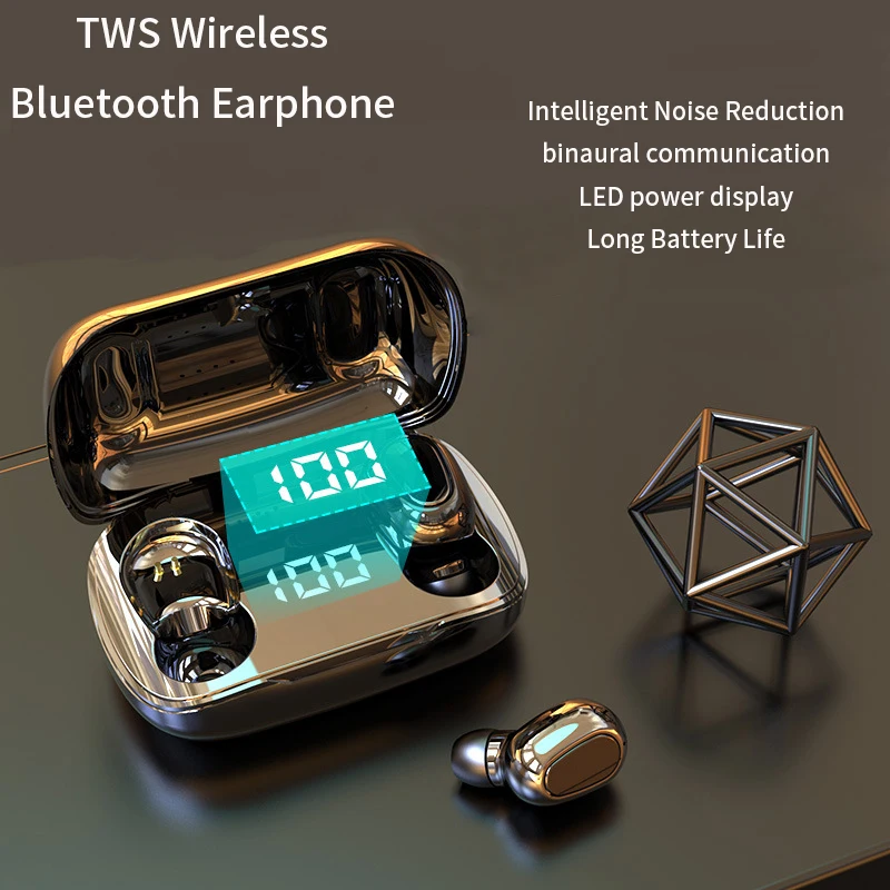 TWS true беспроводные наушники Bluetooth 9D стерео handsfree Светодиодный дисплей питания с