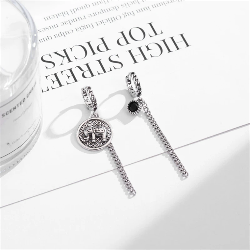 Женские серьги-капельки в Корейском стиле с длинными кисточками и изображением