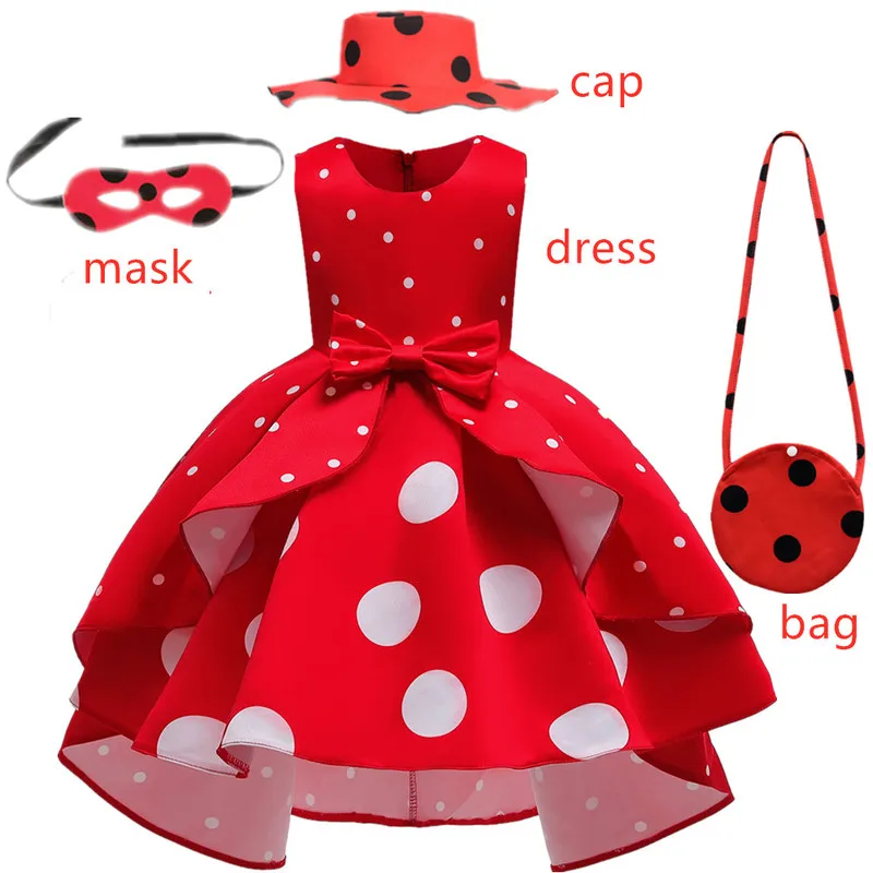 Карнавальное платье для девочек на день рождения красная жука игрушки ретро