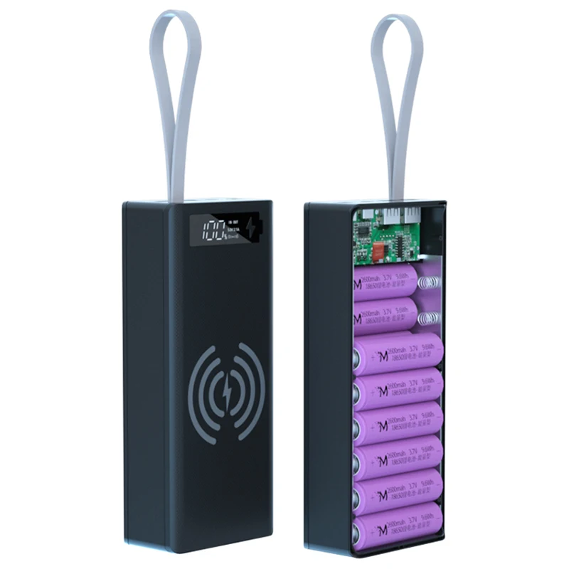 

QC3.0 Wireless Charge 16*18650 Battery DIY Power Bank Case Dual USB Mobile Phone Charge 18650 battery Holder Charging Box