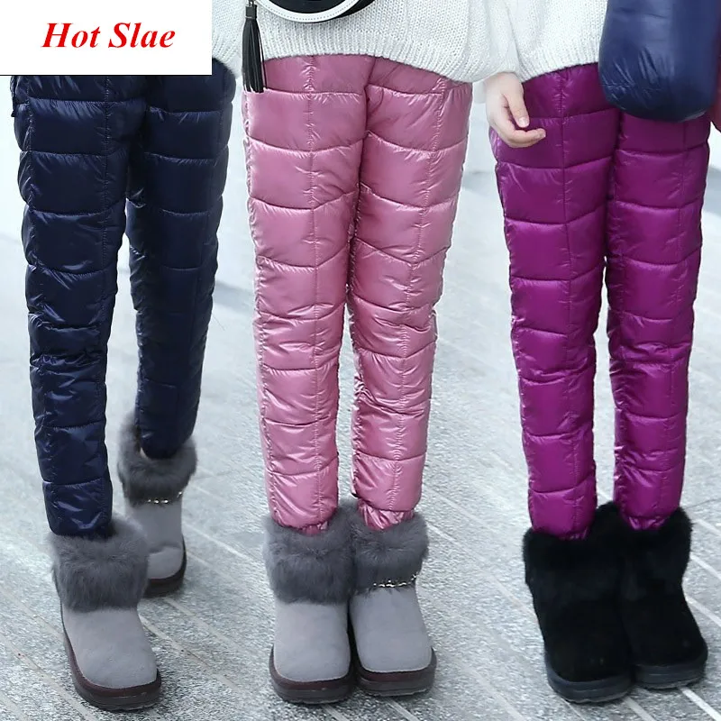 Winter Children Down Cotton Clothing Boys Pants Girls Leggings Kids Warm Down Trousers Windproof Waterproof Snow Pants For Kids