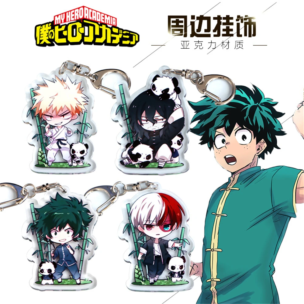 Boku No Hero моя геройская Академия Bakugou Katsuki Todoroki Shoto акриловая подвеска панды брелок