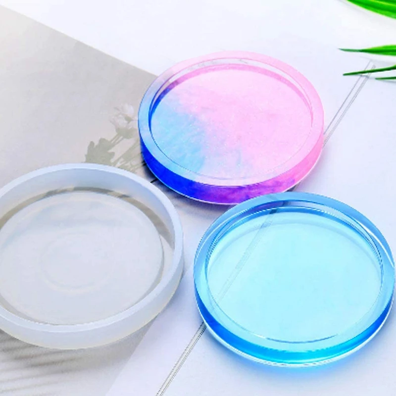 Hot 4 Pack Round Silicone Coaster Molds Clear Epoxy for Casting with Resin Concrete Cement and Polymer Clay | Дом и сад