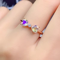 beautiful 925 sterling silver mercury mystic topaz ring womens heart ring for women lover gift