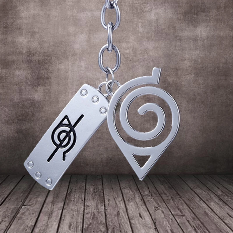 

Cosplay Anime Keychain Ninja-Kunai Weapon Modle Keyrings Konoha-Symbol Pendant Necklace Key Chains Car Bags Keyfob Trinket