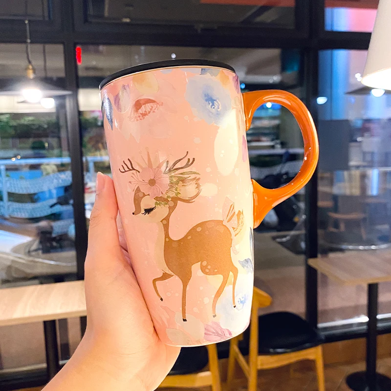 

Breakfast Ceramic Coffee Mug Cup Milk Luxury Cute Small Christmas Mugs Coffee Cups Travel Canecas De Porcelana Christmas Mug