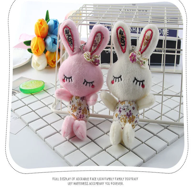 

Beauty Bunny Squinting Eyes Bunny Doll Pendant Plush Creative Toy Keychain Creative Doll Children's Puzzle Toy Gift