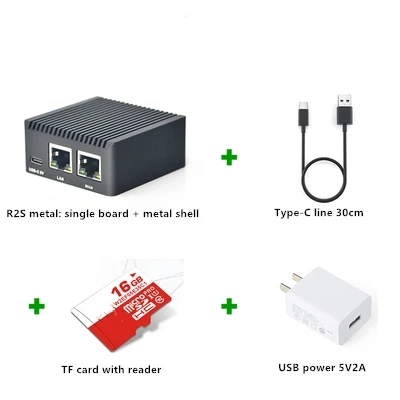 Мини роутер NanoPi R2S RK3328 двойной гигабитный сетевой порт 1 ГБ DDR4 память OpenWrt/LEDE с