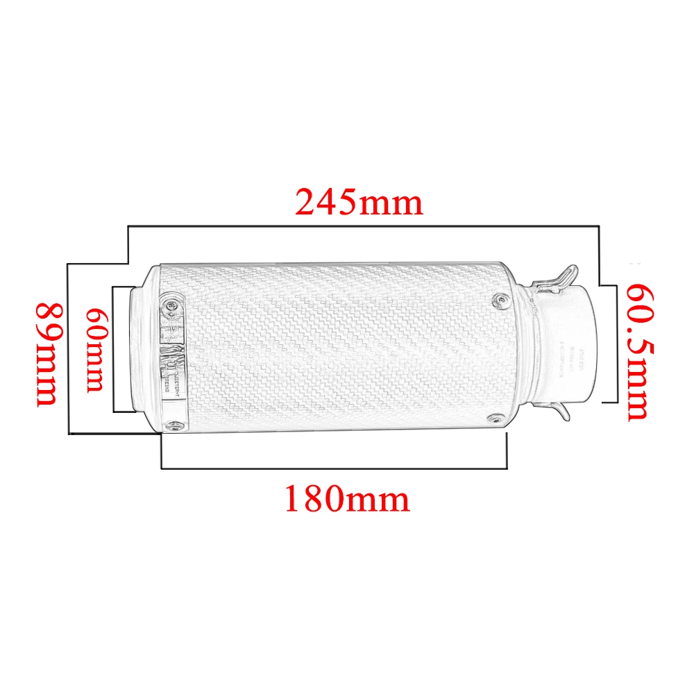 51 мм/60 мм выхлопная труба мотоцикла с катализатором глушитель для выхлопных