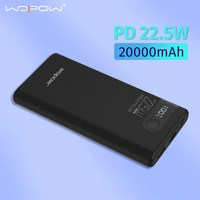 wopow22 5w power banks20000mah portable fast charging typec pd qucik charge pover bank external battery chargerled power display
