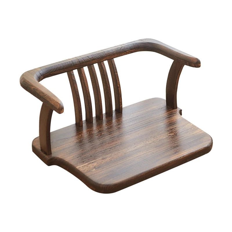 

Solid Wood Small Chair with Backrest, Small Stool, Tatami, Waist Support, Cushion, Bed Chair, Legless Chair