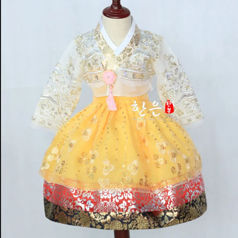 

Girl/Child Korean Hanbok Dress Costume Ethnic Dance Traditional Long Sleeve Cosplay Tailor-made Free Shipping