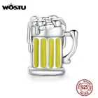 Бусина-Шарм WOSTU из серебра 925 пробы, для браслета, винного бокала, изготовления ювелирных изделий, CQC1671