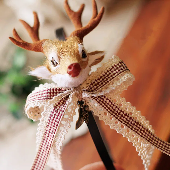 

XM-funny Forest element handmade creative cute deer head brooch hairpin dual-use jewelry, special gift