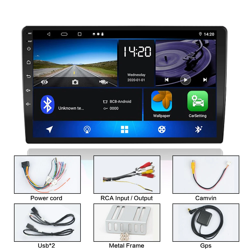 Автомагнитола EQ универсальная мультимедийная система на Android 10 с 7 &quotэкраном 9&quot