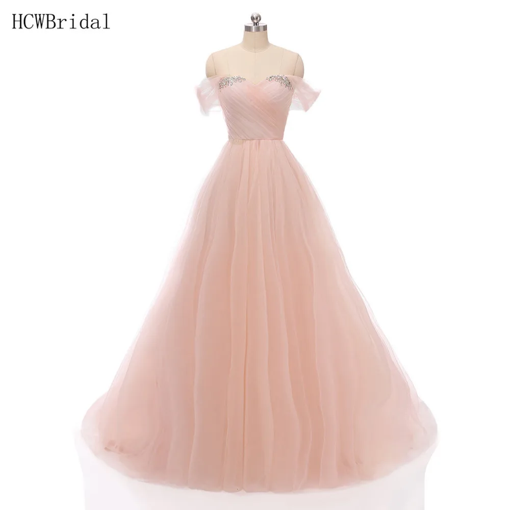 Изящное Тюлевое вечернее платье принцессы с вырезом лодочкой и открытыми