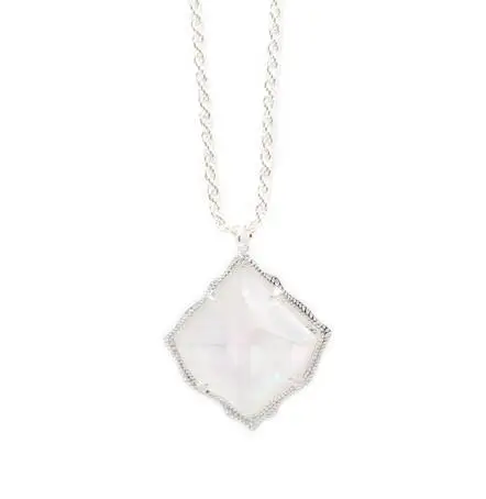 Silver pearl necklac Модные висячие серьги-капельки с камушками - Окраска металла: Silver pearl necklac