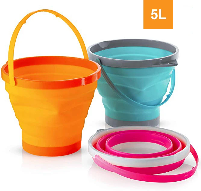 Многофункциональные складные ведра объемом 5 л для автомобиля пляжа кемпинга