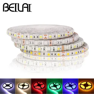 Beilai SMD 5050 RGB Светодиодные ленты Водонепроницаемый DC 24 В светодиодные полосы 5 м 300LED 60ledm гибкий неон клейкие ленты Luz дома Освещение