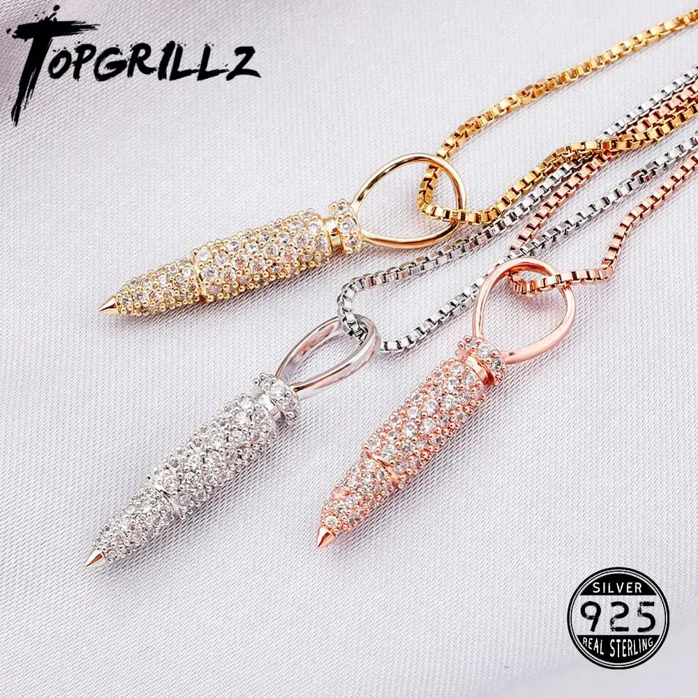 TOPGRILLZ подвеска из искусственного циркония искусственная серебряная 100% ожерелье