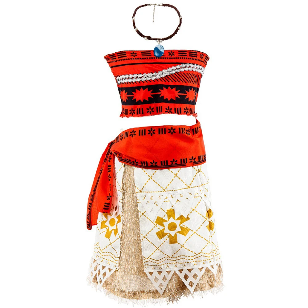 Косплей ваяна Моана костюм принцессы ожерелье парик Девушка Хэллоуин