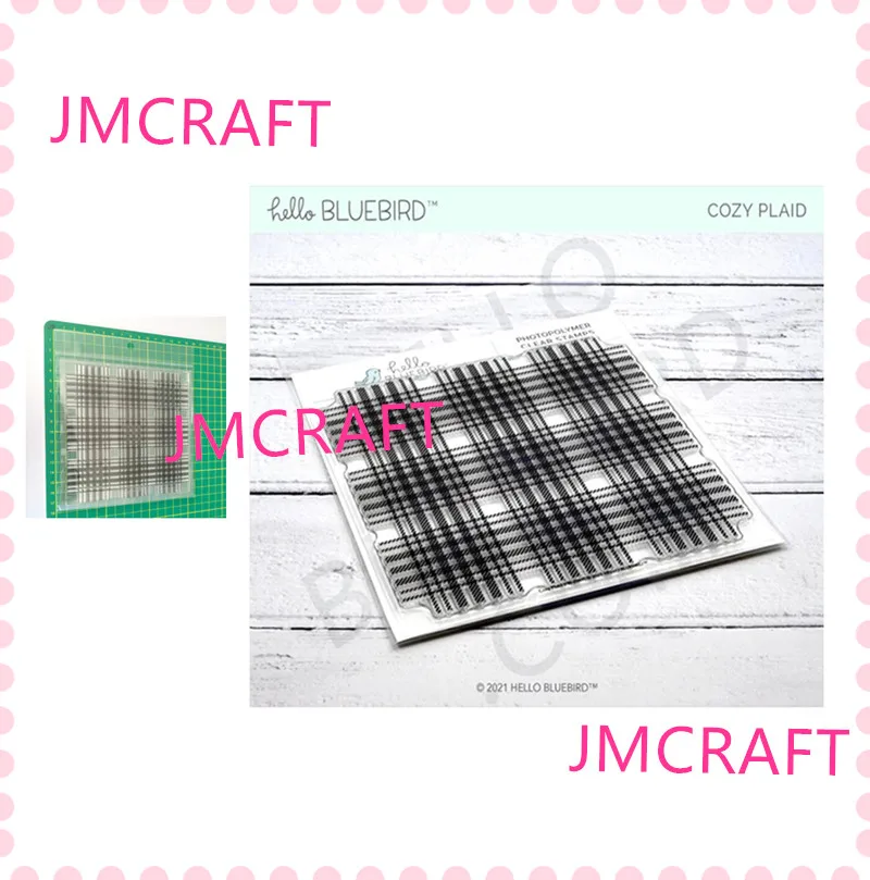 

JMCRAFT 2021 New Line Grid Background Transparent Stamp Scrapbooking Stamping DIY Album Rubber Gift Card Stencil