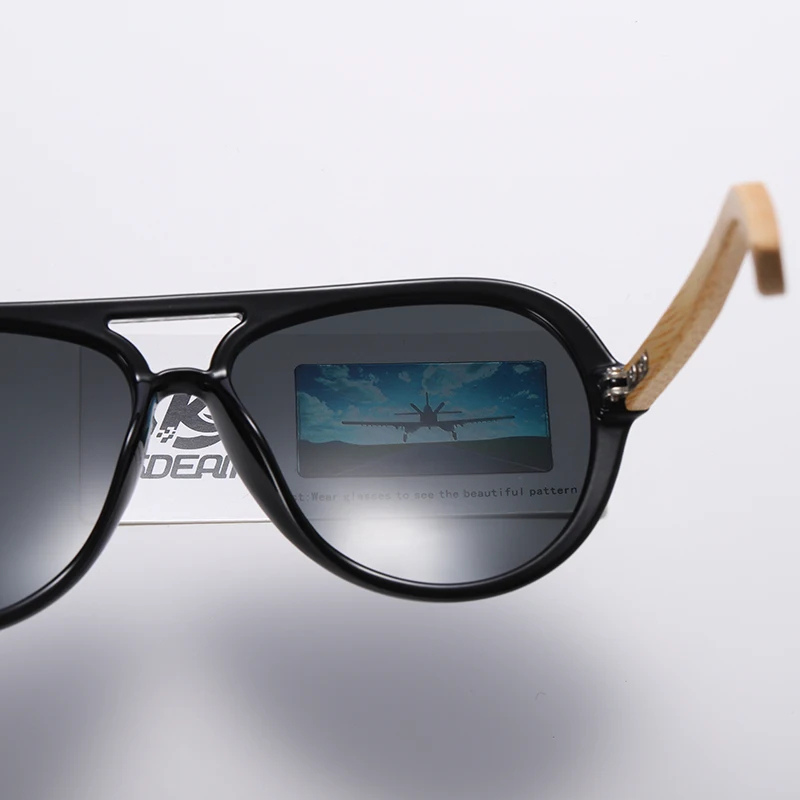 KDEAM пилот дизайн деревянные солнцезащитные очки поляризационные Открытый