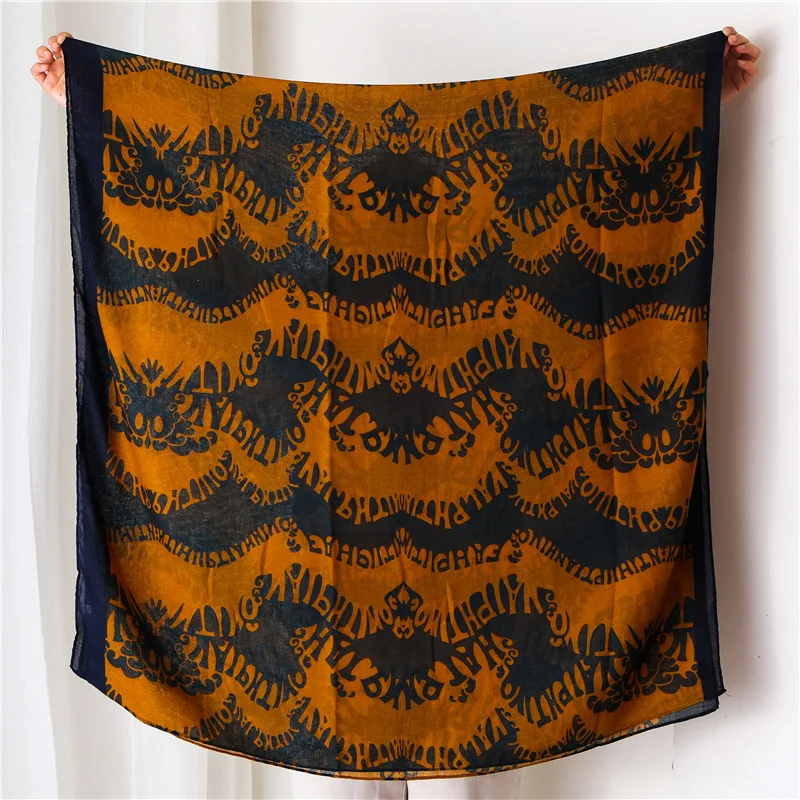 

Woman Letter stripe Shawl summer popular Sunscreen silk Scarves ethnic style Print Beach towel winter new Cotton and Linen Scarf