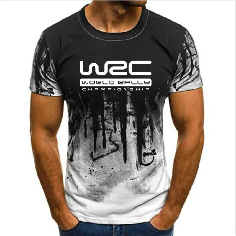 Новинка 2019 футболка с принтом wrc в европейском и американском стиле коротким