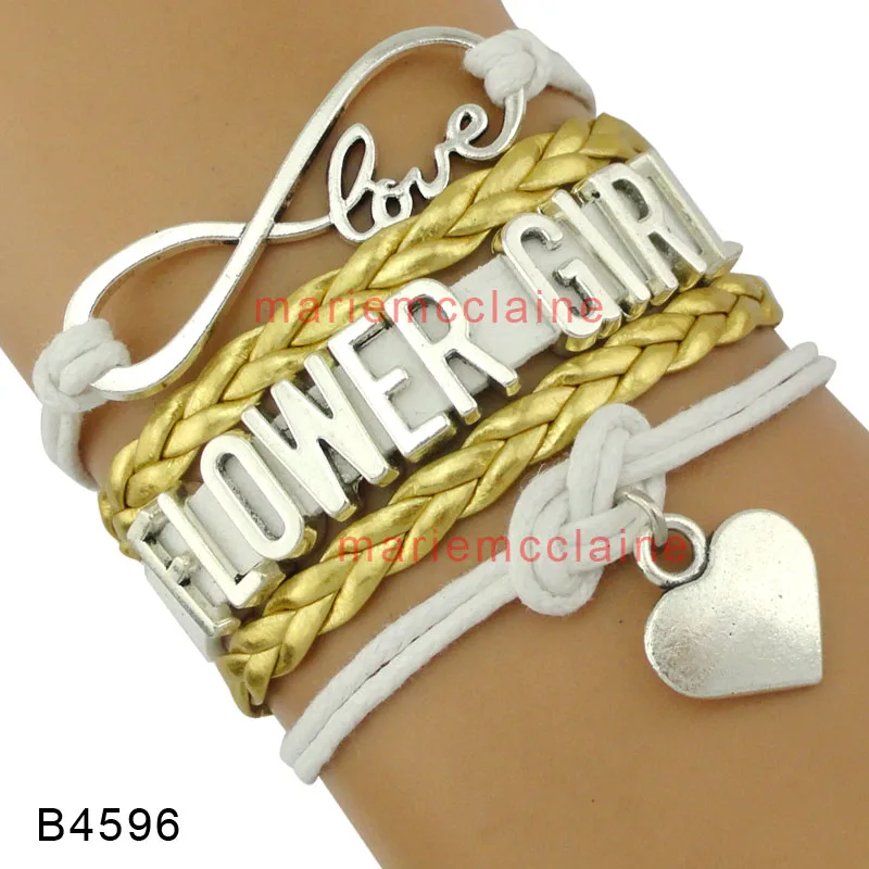 Женские многослойные кожаные браслеты с сердечками Infinity Love Maid of Honor для подружки