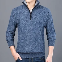 40hotmens autumn and winter long sleeved half zip thickened hedging warm knitted sweater jacket mens bottoming shirt