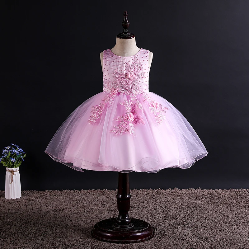 Princess Dress Flower Girls Children Clothing Kids Party For Girl Clothes 2020 Lace Sequins Formal Evening Wedding Gown Tutu | Детская
