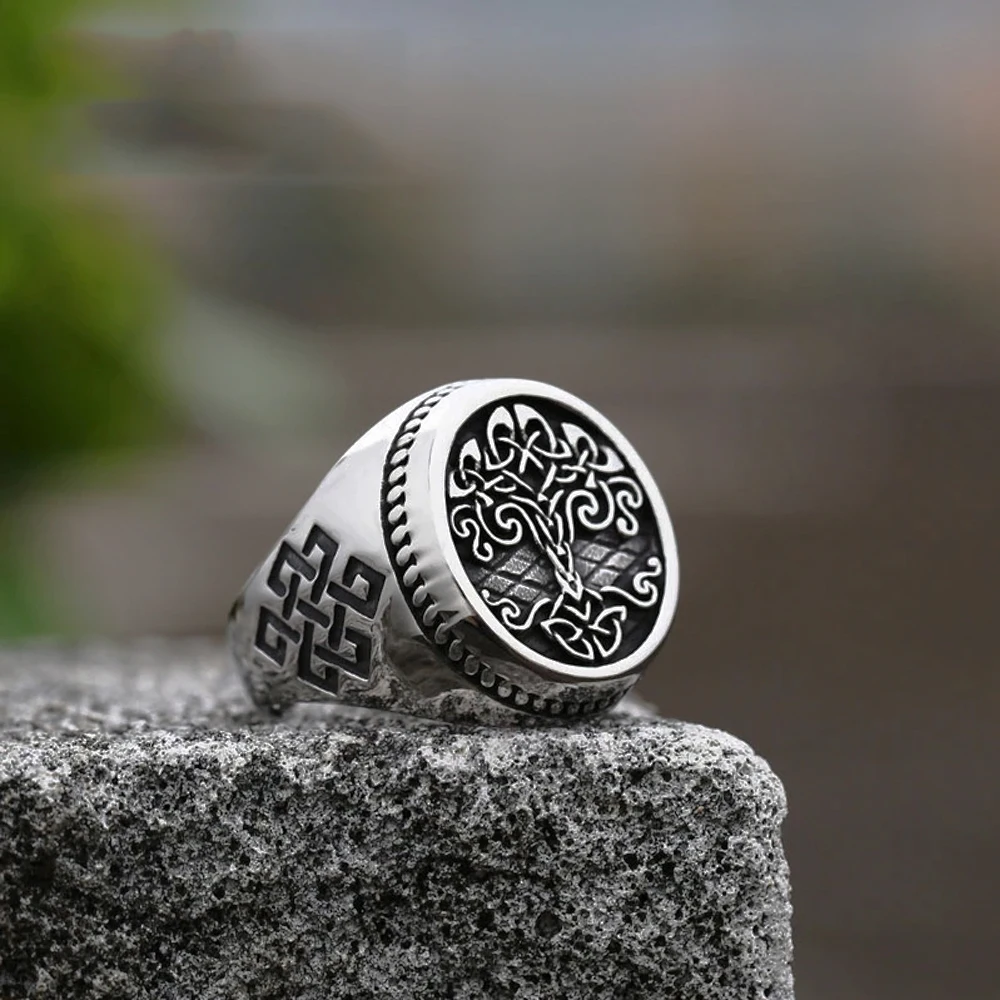 Кольцо в скандинавском стиле Celtics Knotwork Viking с деревом жизни ювелирное изделие