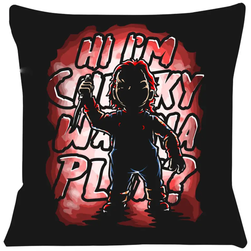 Чехол для подушки с ужасным фильмом подушка стульев короткая плюшевая дивана