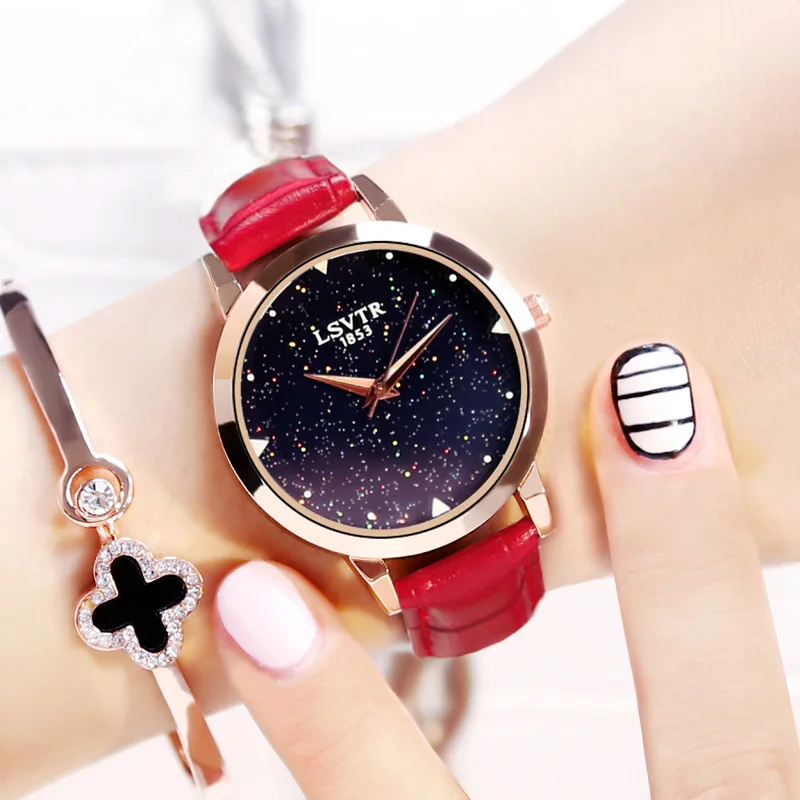 Роскошные женские часы звездного неба элегантные блестящие Кварцевые с