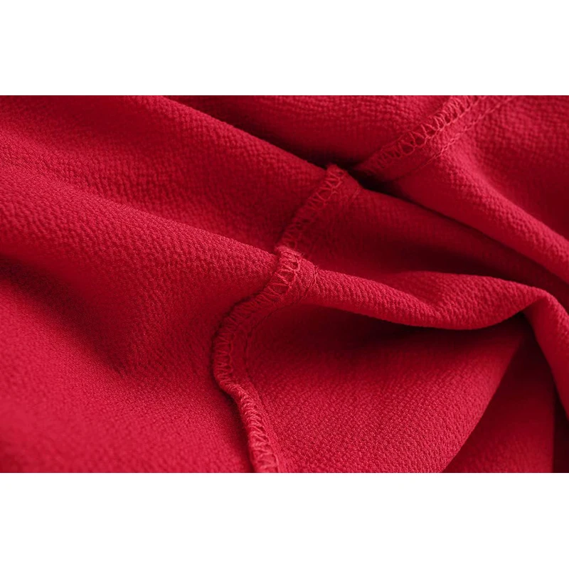 

Women Bodysuits Chiffon Chic Red Deep V Neck Sexy Jumpsuit for Womens Bow Sashes Long Pants Streetwear Mujer Bodysuits