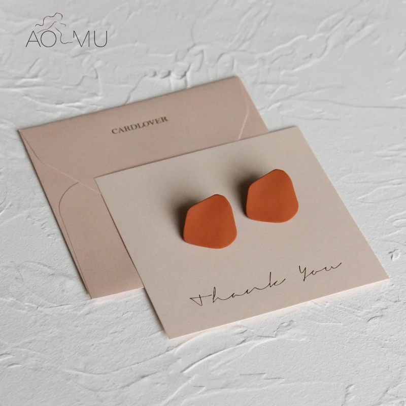 Женские матовые серьги-гвоздики AOMU нестандартной геометрической формы с