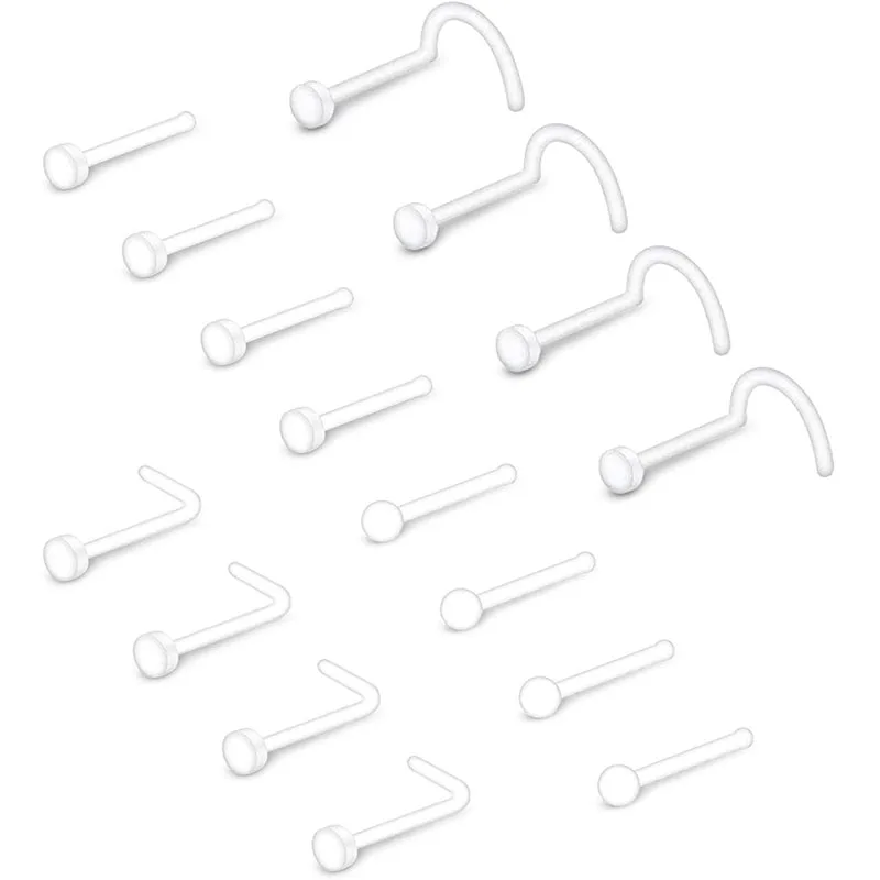 Фиксатор носового кольца Bioflex 20 г прозрачное и кожаное кольцо для носа гибкий L