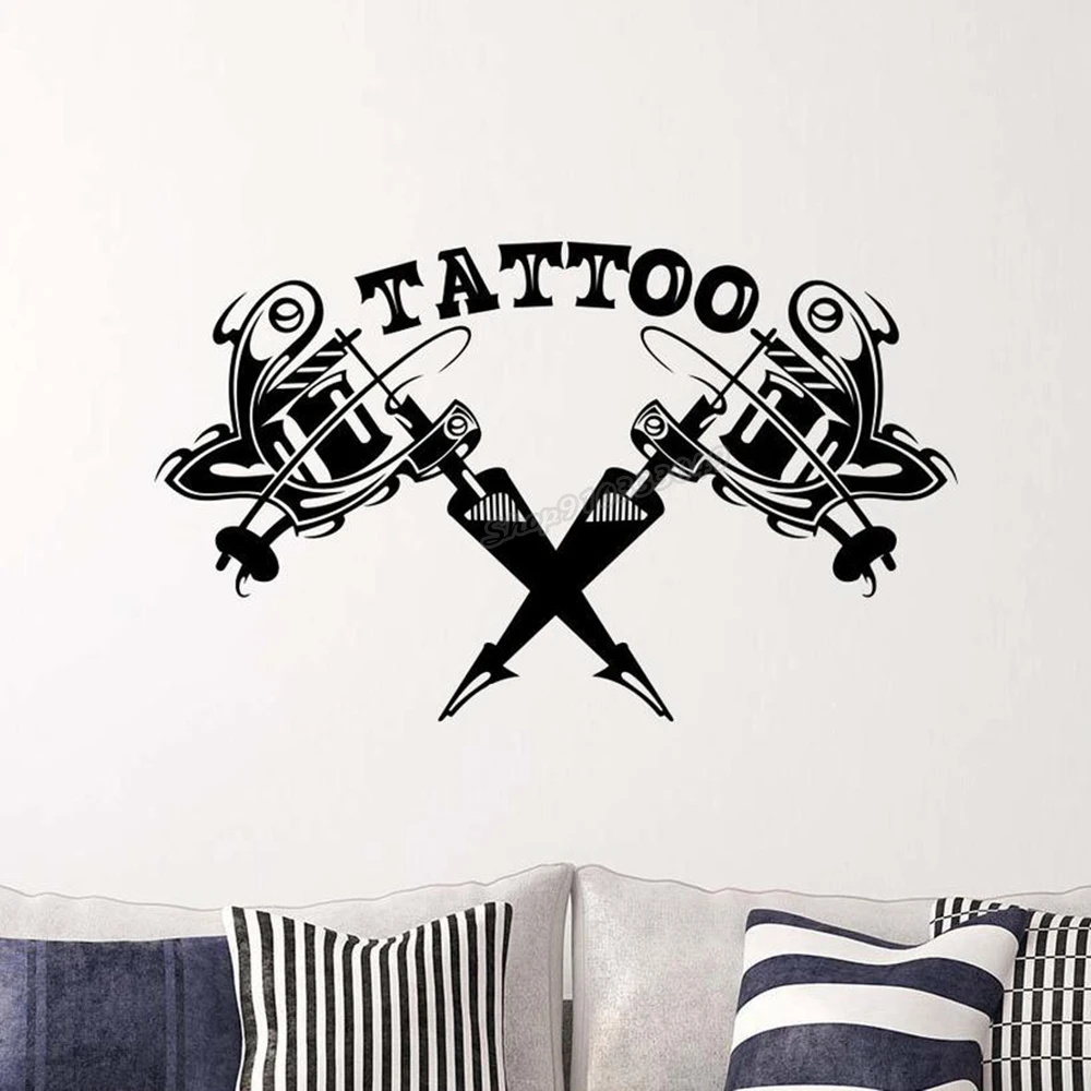 

Эмблема для студии татуировки, наклейка на стену, Виниловая наклейка, логотип для дома, тату-салона, стены наклейка-тату, студия, художествен...