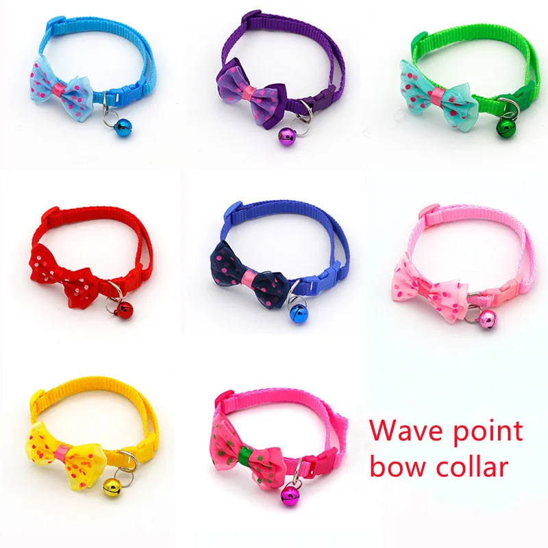 Разноцветные ошейники для кошек волнистые ожерелье с бантом галстук бабочка