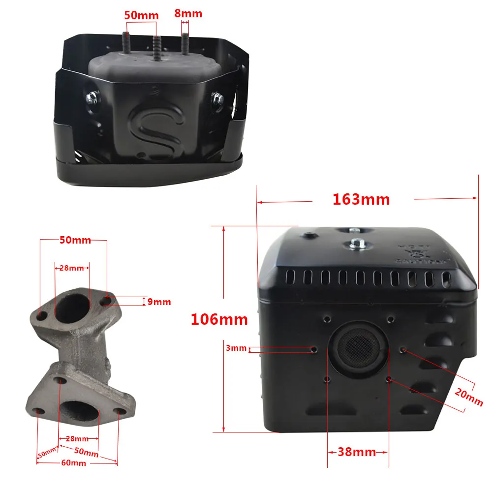 Глушитель выхлопной W/теплозащитный налокотник комплект прокладки трубы для Honda